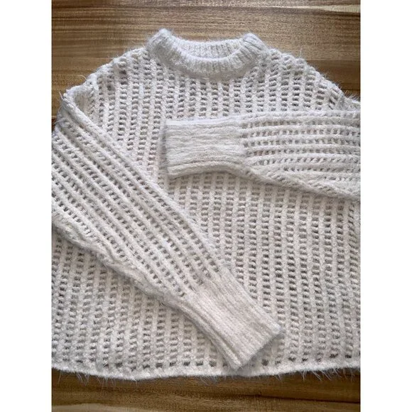 Universal Thread Womens Fabric Blend Cream Open-Knit Sweater Size XS - Picture 11 of 11